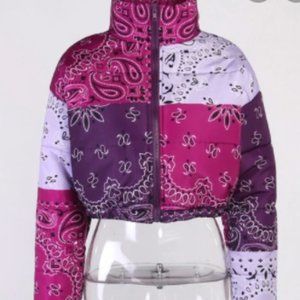 4 shaded purple bandana Puffer jacket